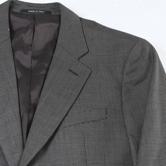 Armani Collezioni 40R Brown‎ Pin Dot 100% Wool Italy Blazer Jacket Sport Coat